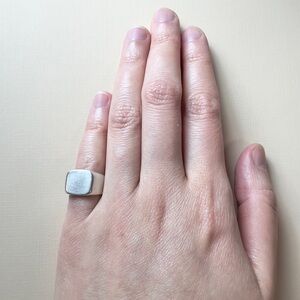 NEW CHAN LUU Ring Signet Ring SQUARE Ring Sterling Silver Ring Size 4